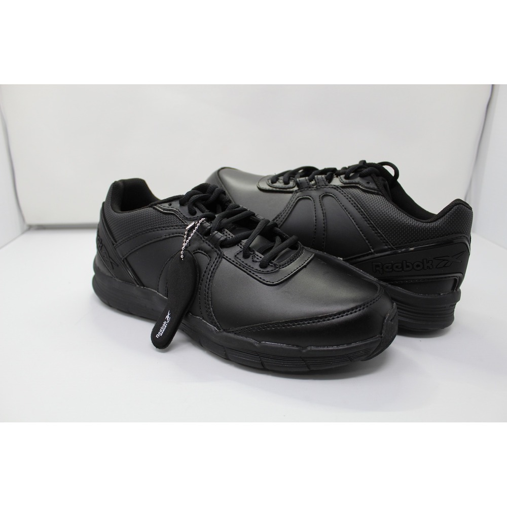 Reebok Guide Work Mens Black Leather Cross Trainer Work Shoes RB3500 RB350